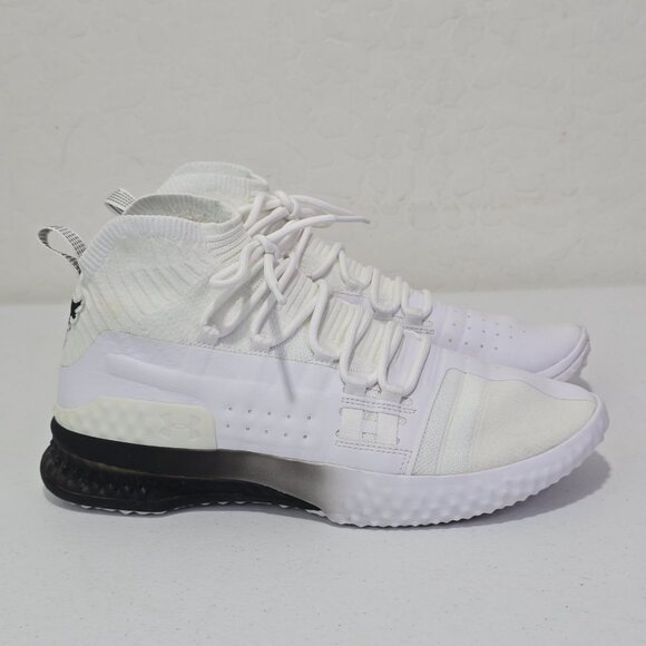 Under Armour Project The Rock 1 Delta Training Sneaker White/Black/Off White UA - Picture 2 of 10
